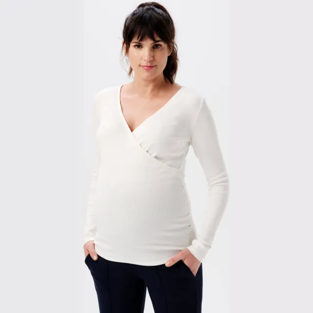 Noppies Sara zwangerschaps- en voedingslongsleeve wit
