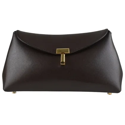 Totême Mini T-Lock clutch bruin