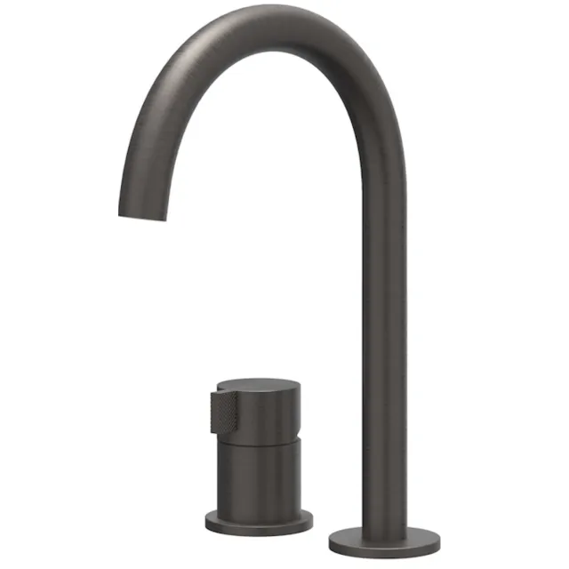 IVY Tribe Coldstart 2-gats wastafelkraan carbon black Geborsteld RVS316 Carbon Black PVD
