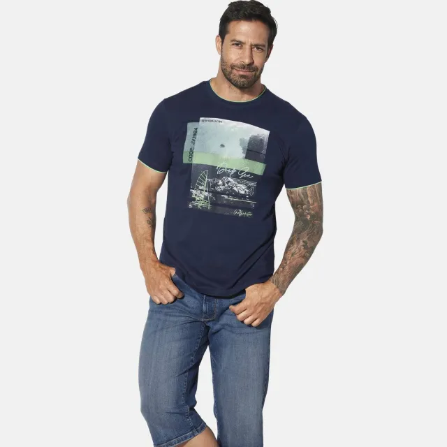 Jan Vanderstorm Hakejan T-shirt donkerblauw