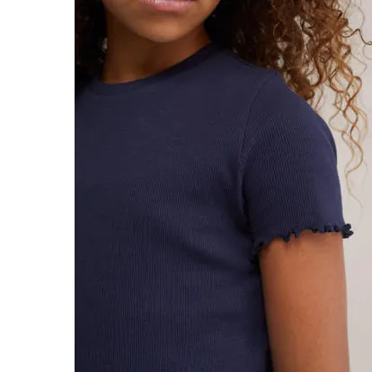 WE Fashion t-shirt met ruches donkerblauw, foto 5
