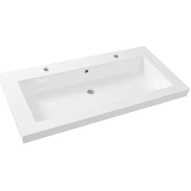 Wiesbaden Vision kunstmarmeren wastafel 100x46 wit