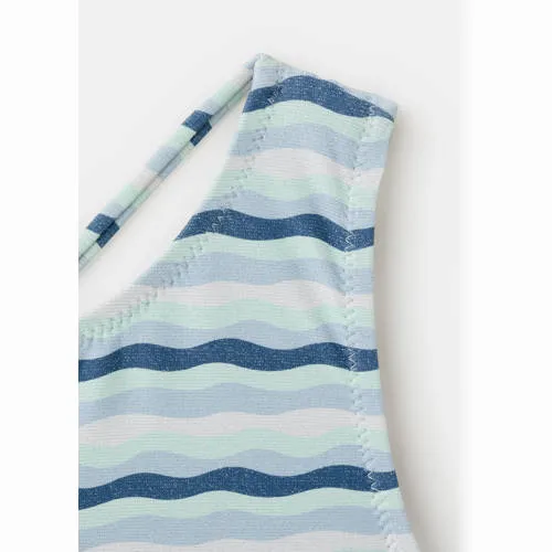 Mango Kids one shoulder badpak blauw gestreept, foto 4