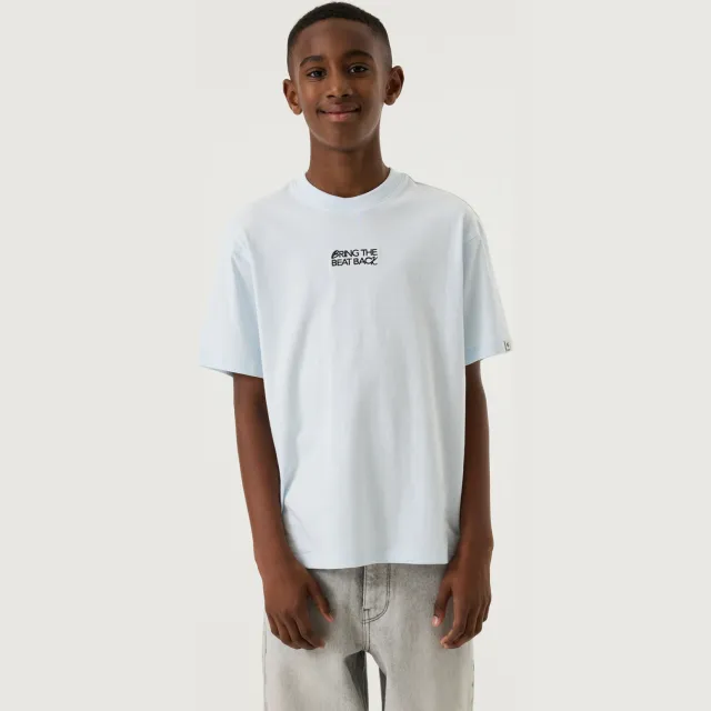 Garcia T-shirt met backprint lichtblauw
