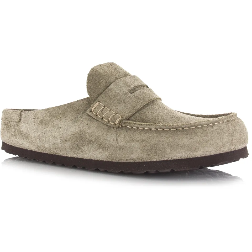 Birkenstock Naples Wrapped suède instappers beige