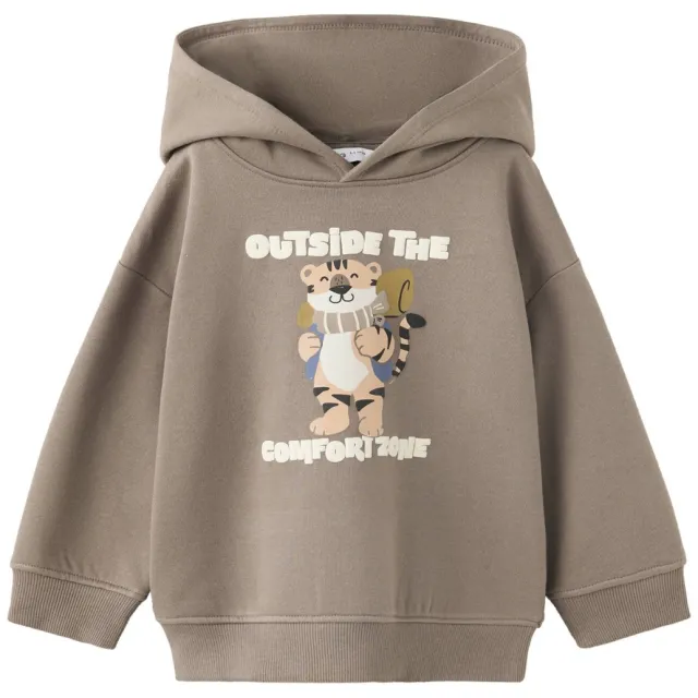 Mango Kids hoodie met print - lichtbruin