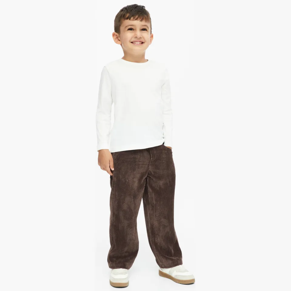 s.Oliver corduroy casual broek donkerbruin