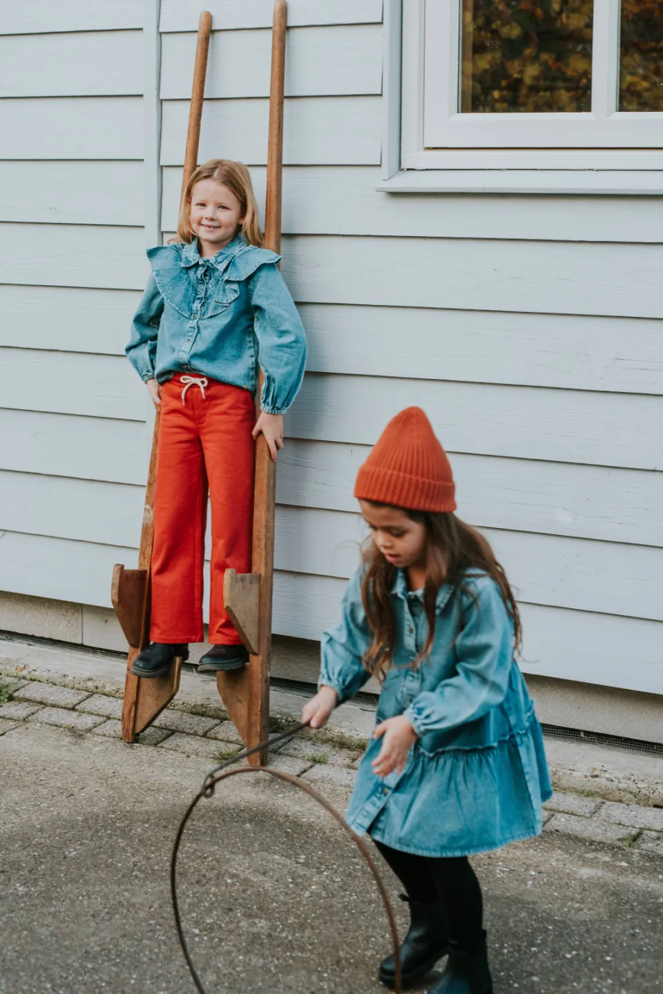 Koko Noko denim blouse lichtblauw Denim light blue