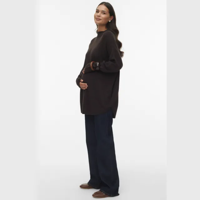 Vero Moda MATERNITY gebreide zwangerschapstrui met wol - donkerbruin