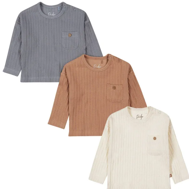 Dirkje longsleeve bruin offwhite blauw, foto 2