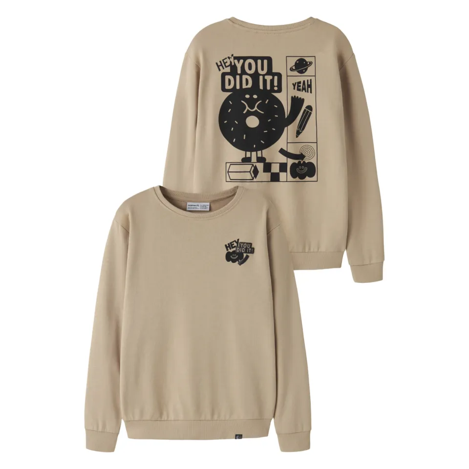 NAME IT KIDS sweater met backprint - lichtbruin, foto 2