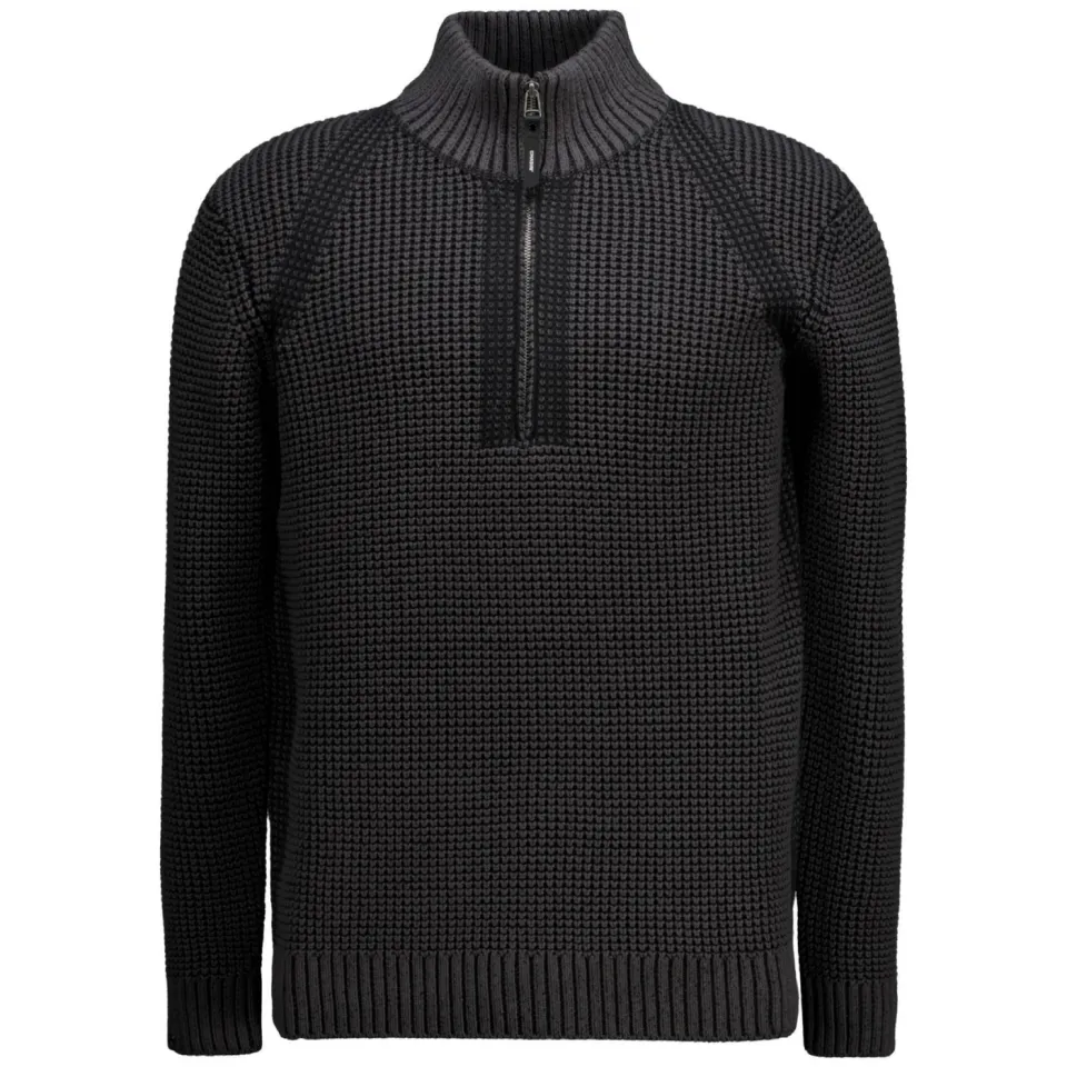 CHASIN' Oliver Dual Halfzip katoenen regular fit gebreide trui - antraciet, foto 2