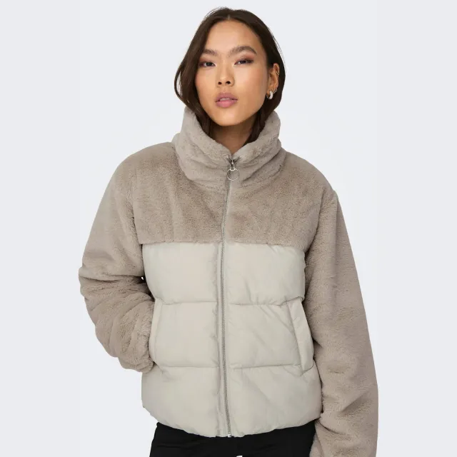 Only Wanja gewatteerde jas beige
