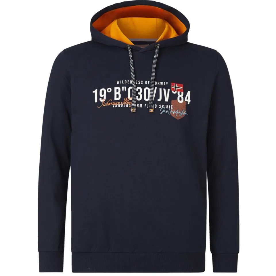 Jan Vanderstorm +FIT Collectie hoodie JORRIT Plus Size met printopdruk donkerblauw, foto 2
