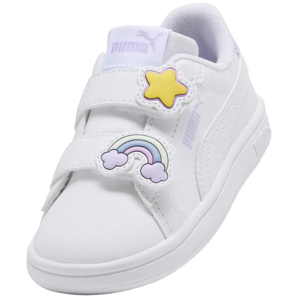 Puma Smash 3.0 imitatieleren sneakers - wit/lila, foto 3