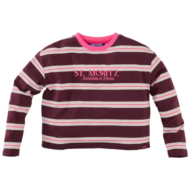 Z8 Diana longsleeve donkerrood Donkerrood/wit/roze