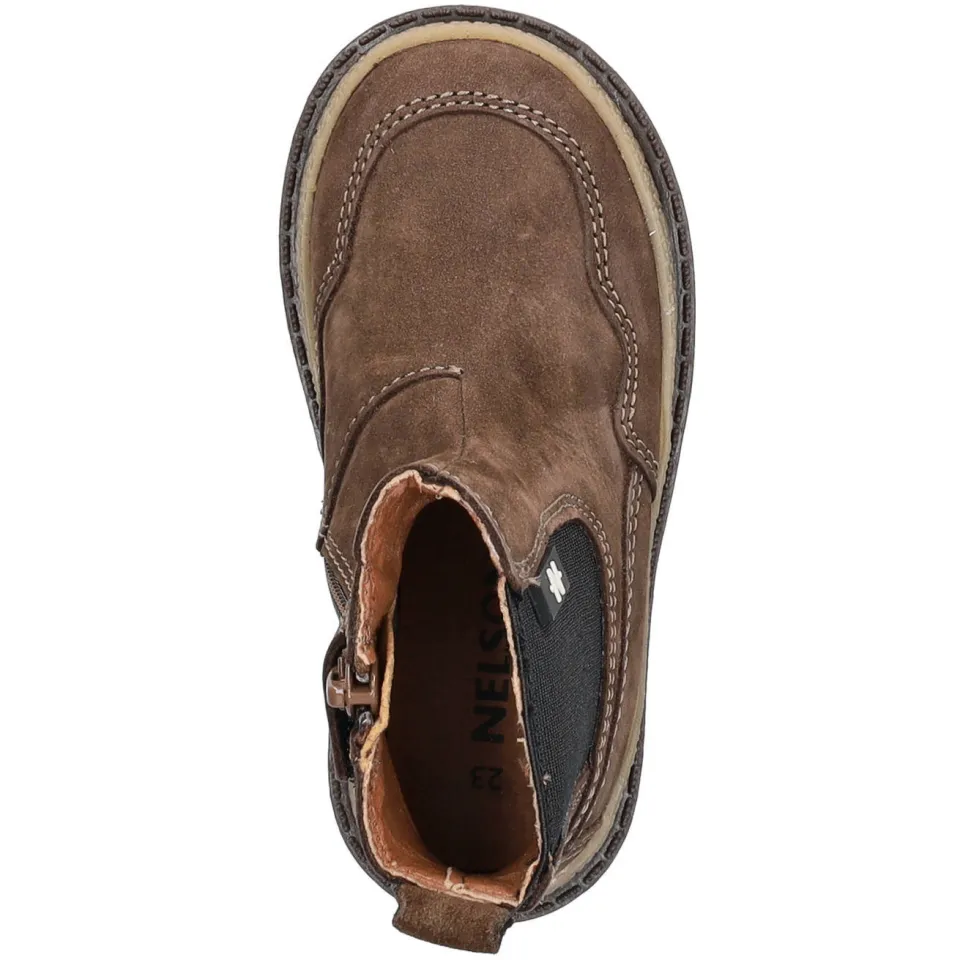 Nelson Kids leren enkelboots met profielzool - bruin, foto 6