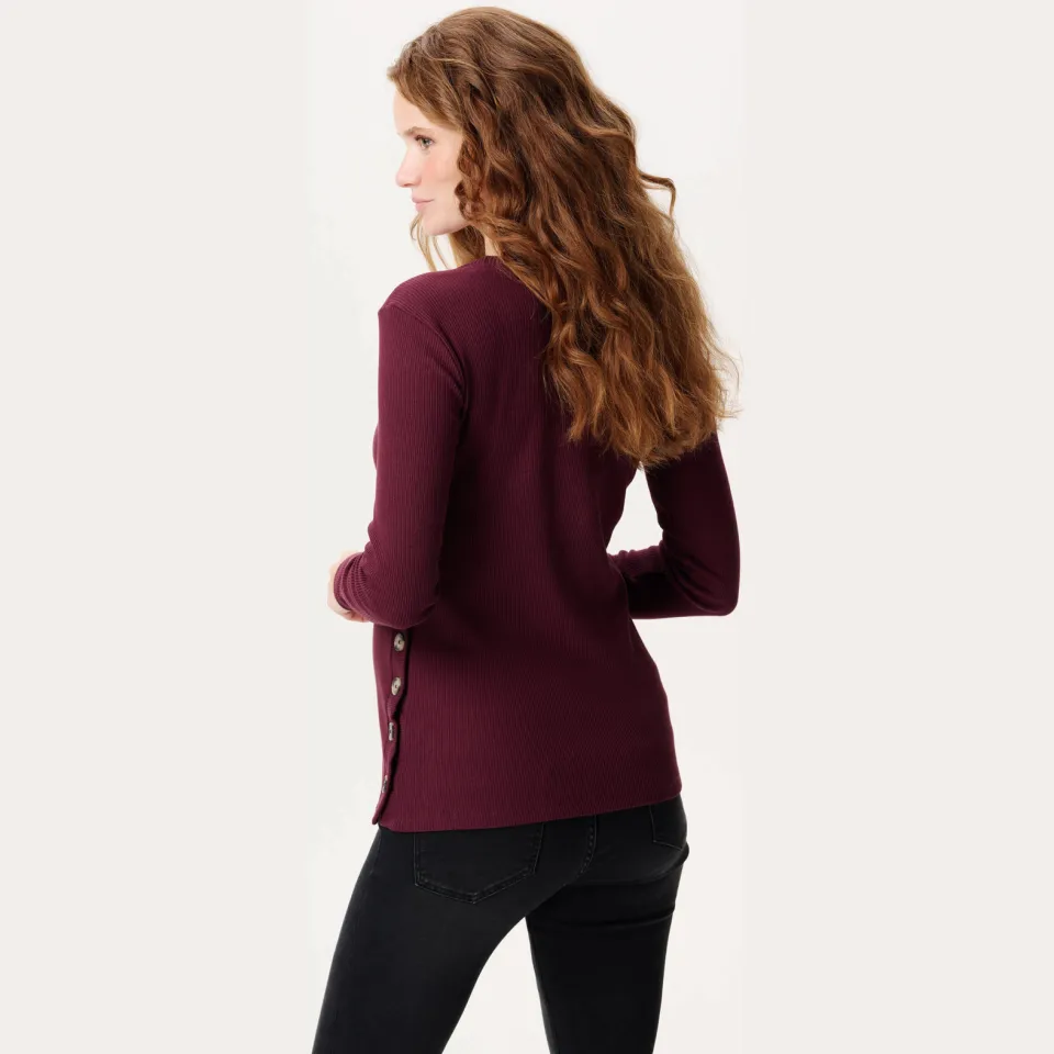 Noppies maternity zwangerschaps longsleeve donkerrood burgundy, foto 4