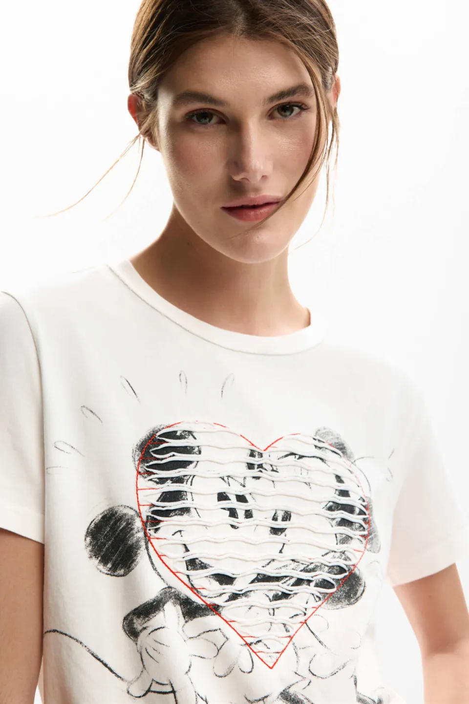 Desigual T-shirt wit, foto 5
