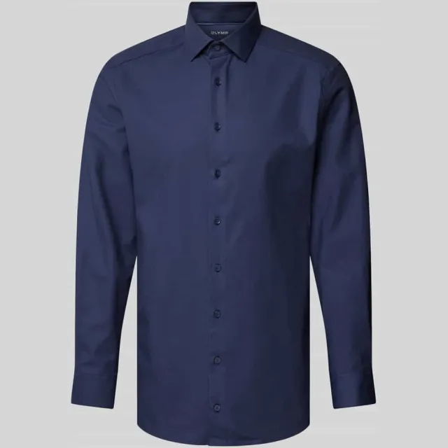 Olymp modern fit zakelijk overhemd van katoenmix marine, foto 2