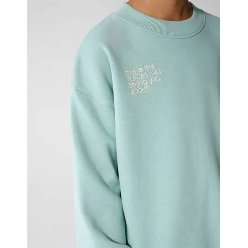 Shoeby sweater met backprint - licht turquoise, foto 8