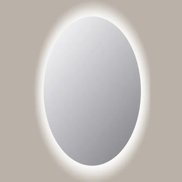 Sanicare Spiegel Ovaal Sanicare Q-Mirrors 100x70 cm PP Geslepen LED Cold White Met Sensor