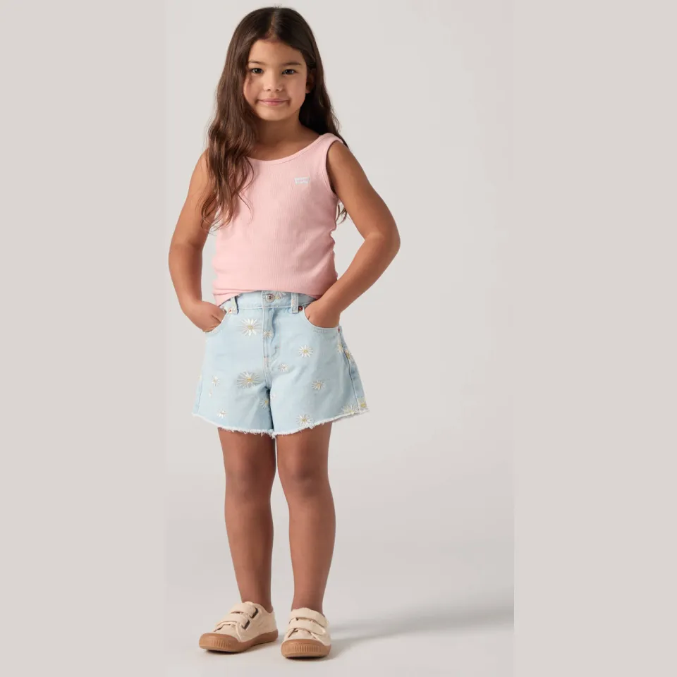 Levi's gebloemde denim short lichtblauw, foto 6