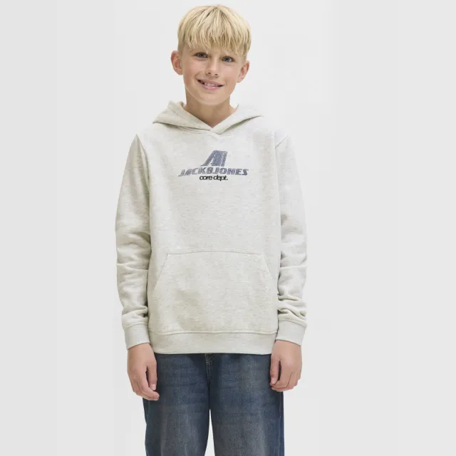 Jack & Jones JUNIOR hoodie wit Wit melange
