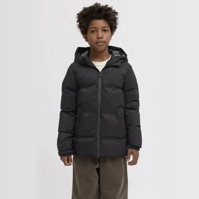 Jack & Jones Junior gewatteerde jas zwart met capuchon, foto 2