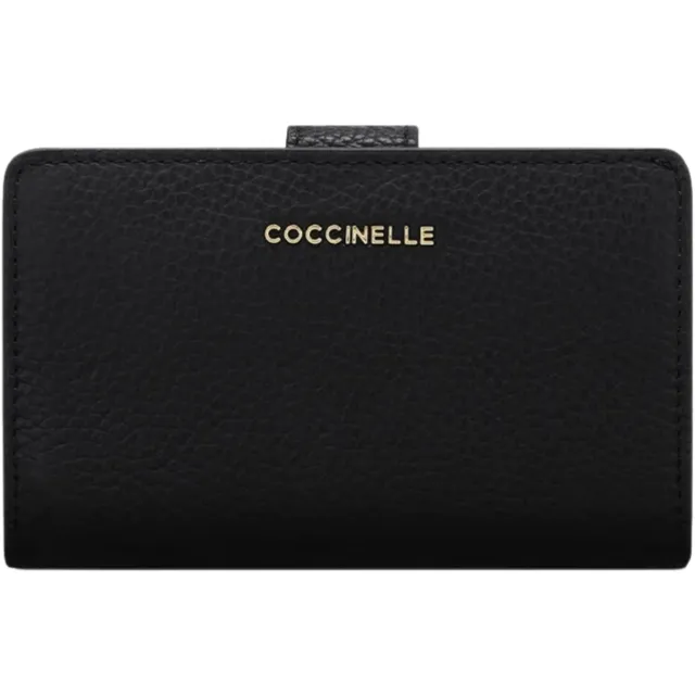 Coccinelle Metallic Soft mini portemonnee zwart