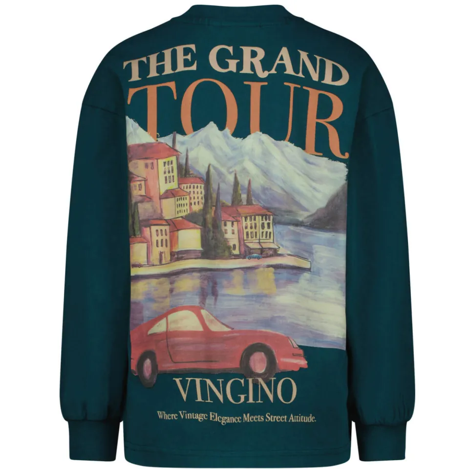 Vingino Hendo oversized longsleeve donkergroen, foto 3