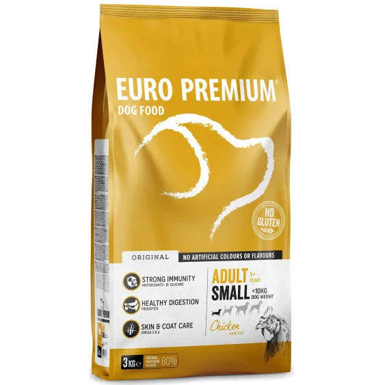 Euro Premium Adult Small kip & rijst hondenvoer 3 kg, foto 2
