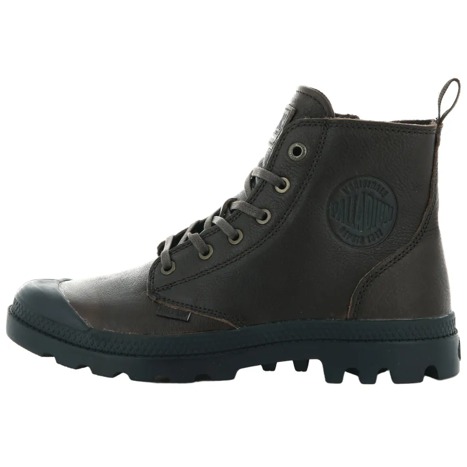 Palladium Pampa Zip leren sneakers met profielzool - donkerbruin, foto 3
