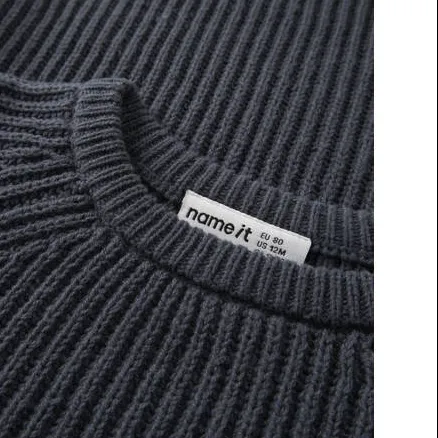 NAME IT MINI rechtvallende gebreide trui - warm donkerblauw, foto 3