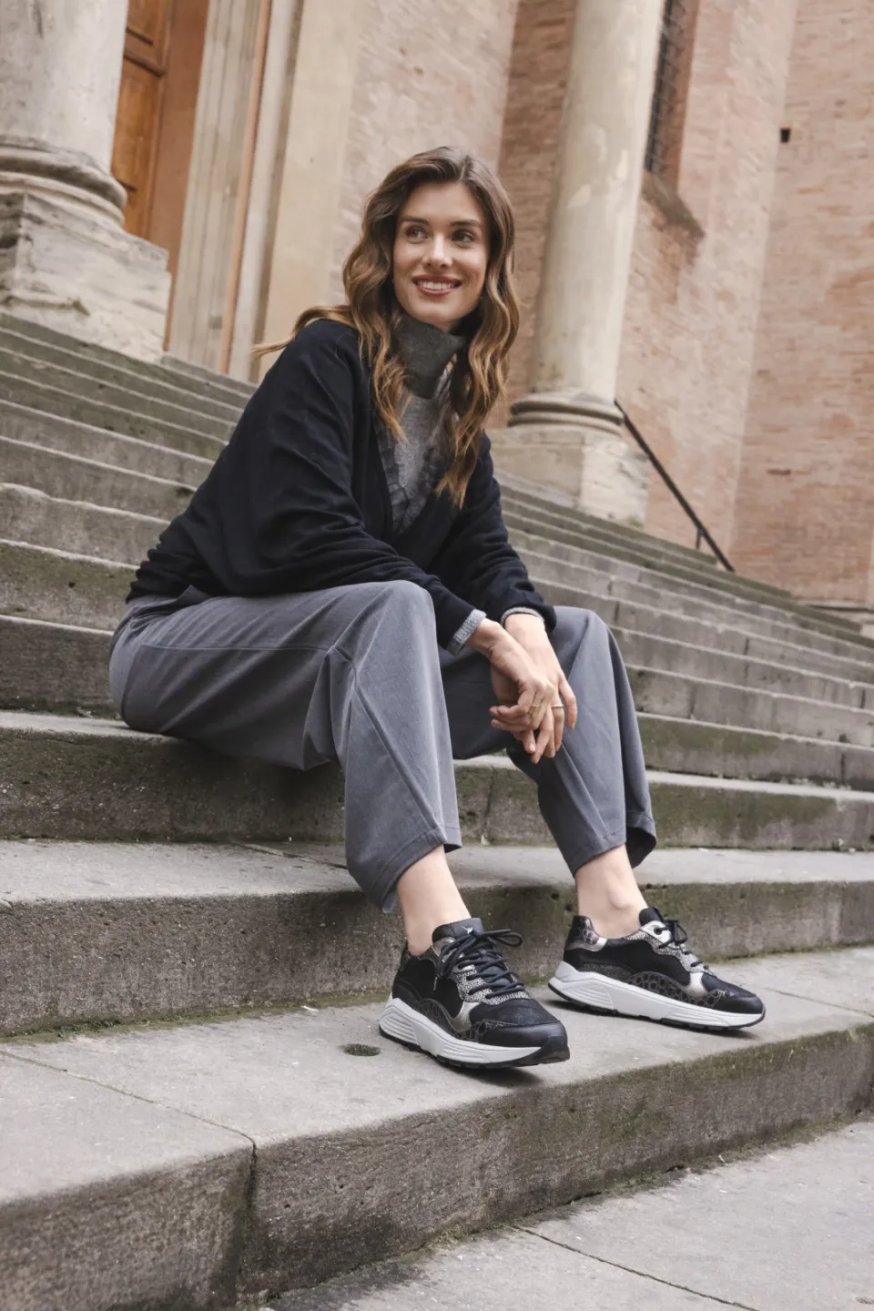 Xsensible Rainbow Stretchwalker GX Sneakers Dames Zwart, foto 3