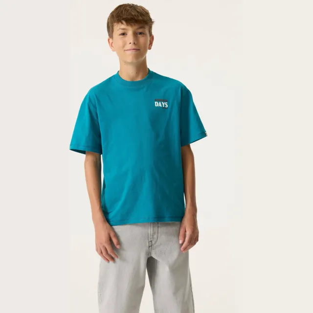 Garcia T-shirt met backprint blauw