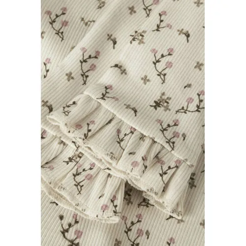 Lil' Atelier MINI slim fit gebloemde legging ecru, foto 2
