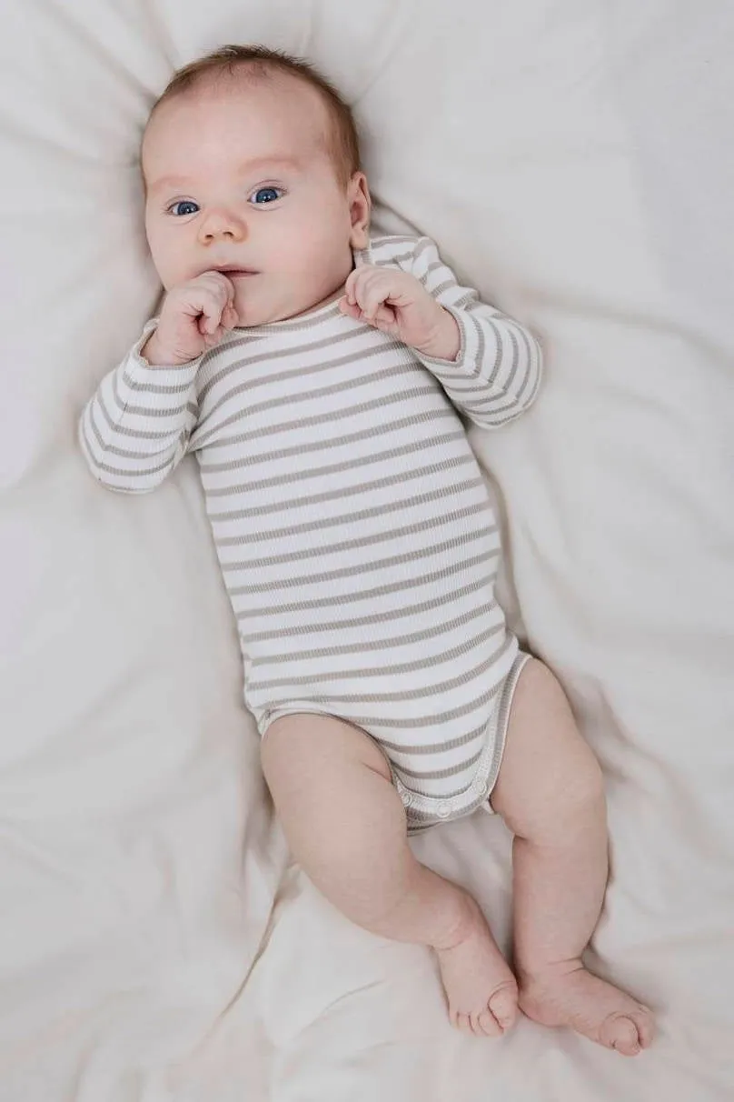 NAME IT BABY gestreepte romper NBNBANI beige/ecru, foto 4