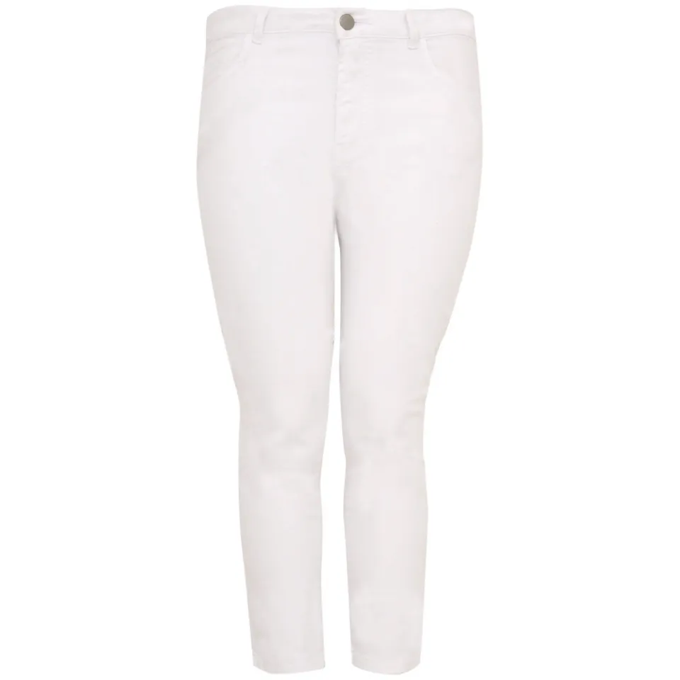 Yoek cropped high waist skinny jeans wit, foto 2