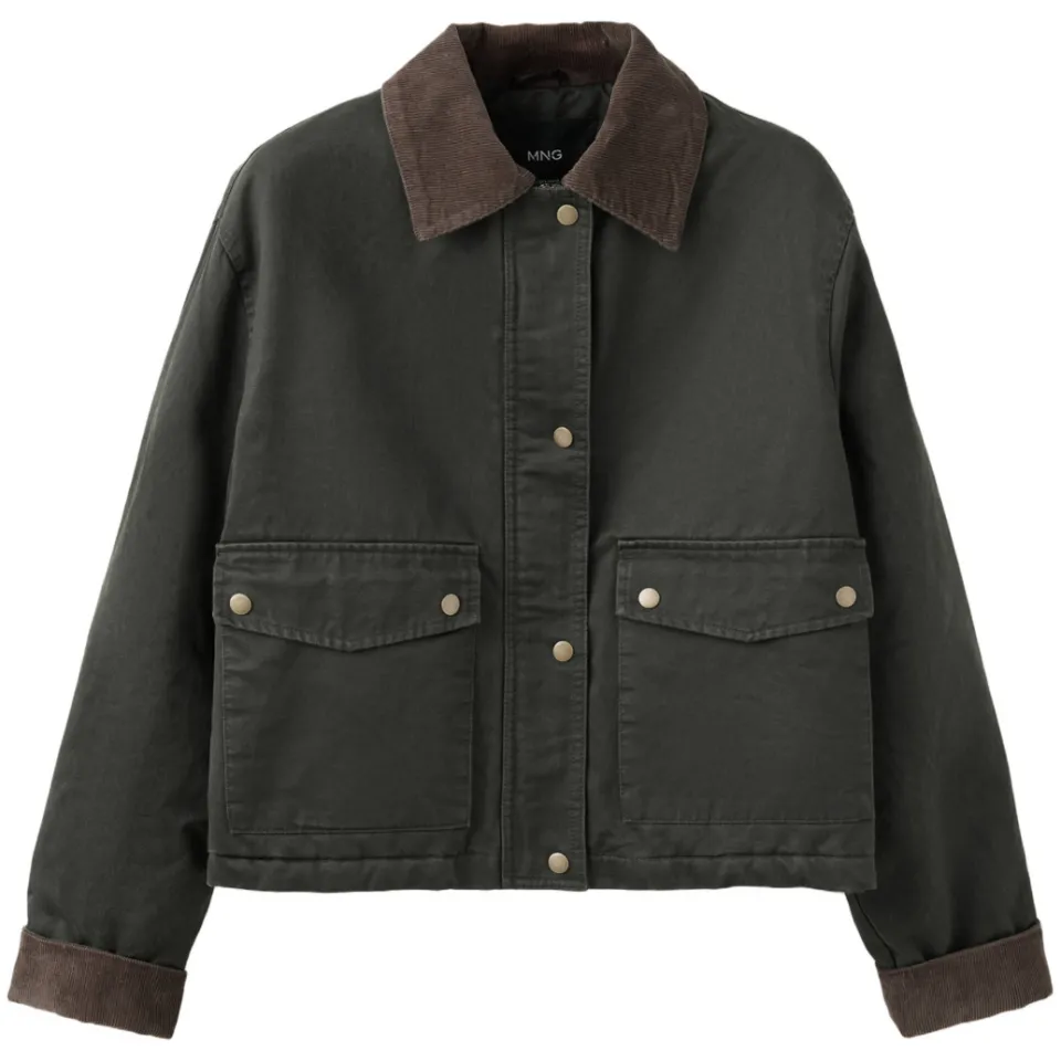 Mango Teen katoenen tussenparka groen, foto 3