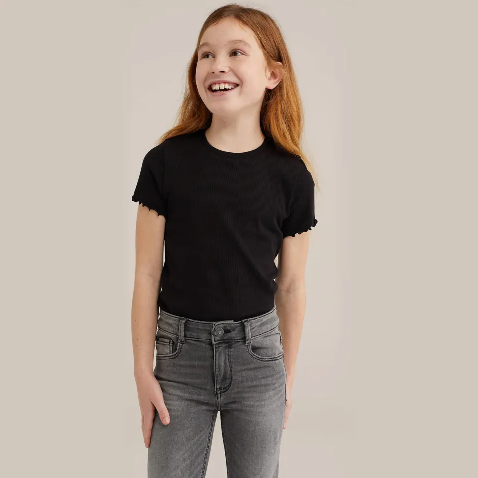 WE Fashion T-shirt zwart meisjes