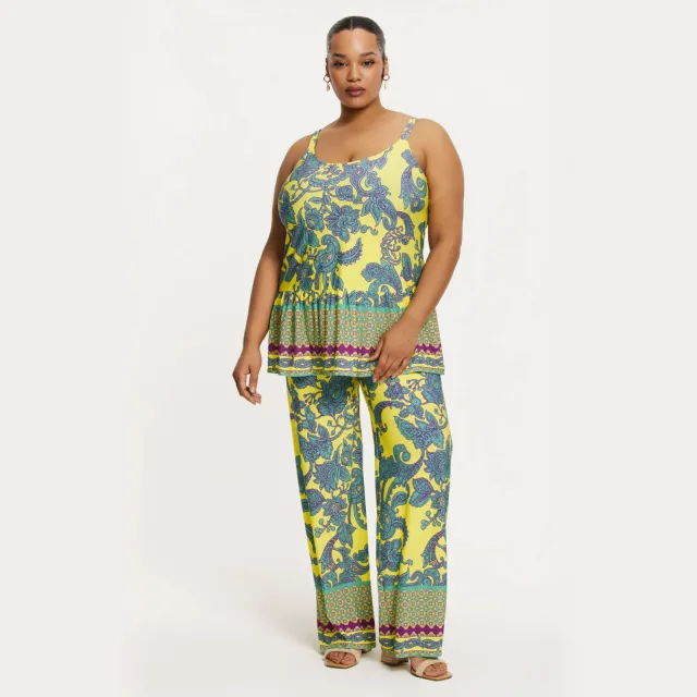 Yoek Retrolove wide leg broek multi
