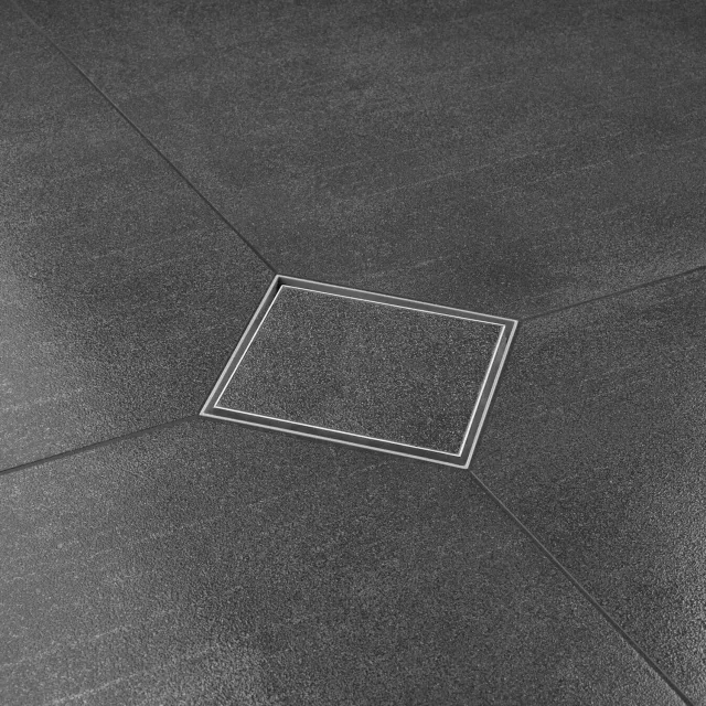 Easy Drain Douchegoot Easy Drain Aqua Quattro Plus 10x10 cm rooster Tegel MSI-6 Geborsteld RVS