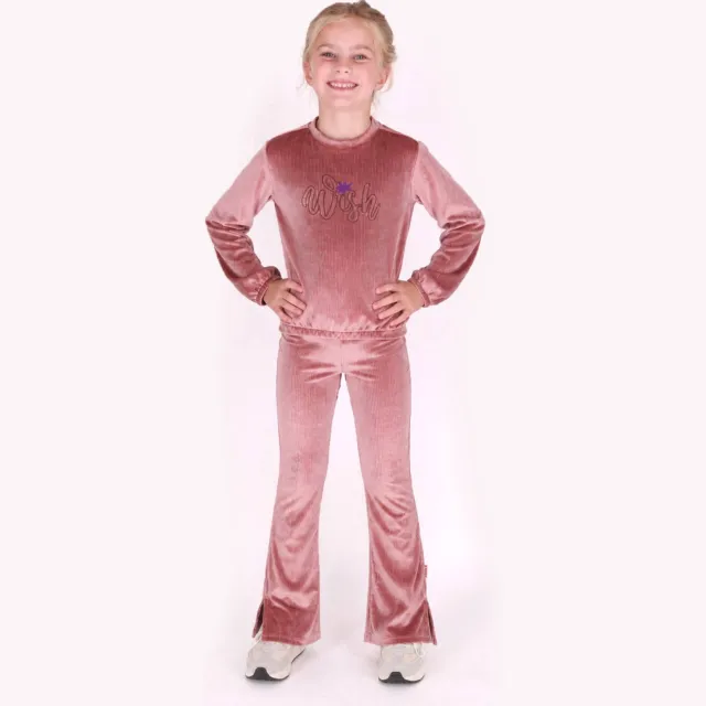 B.Nosy fluwelen flared broek roze