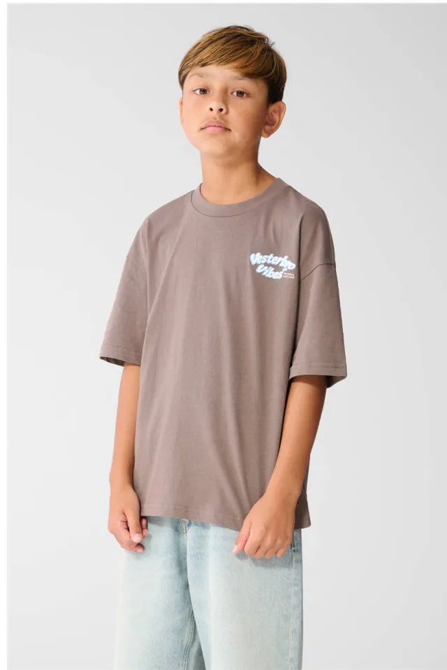 Shoeby t-shirt met backprint bruin
