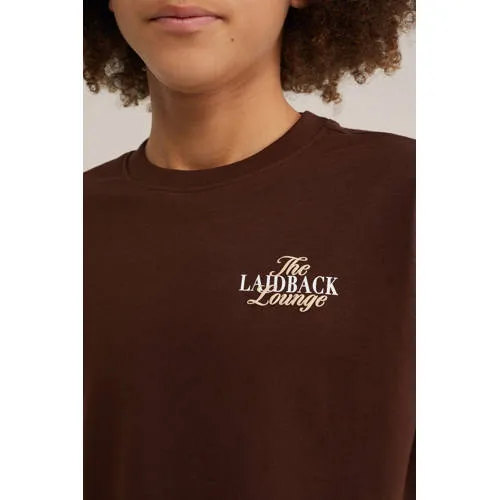 WE Fashion T-shirt met backprint donkerbruin, foto 5