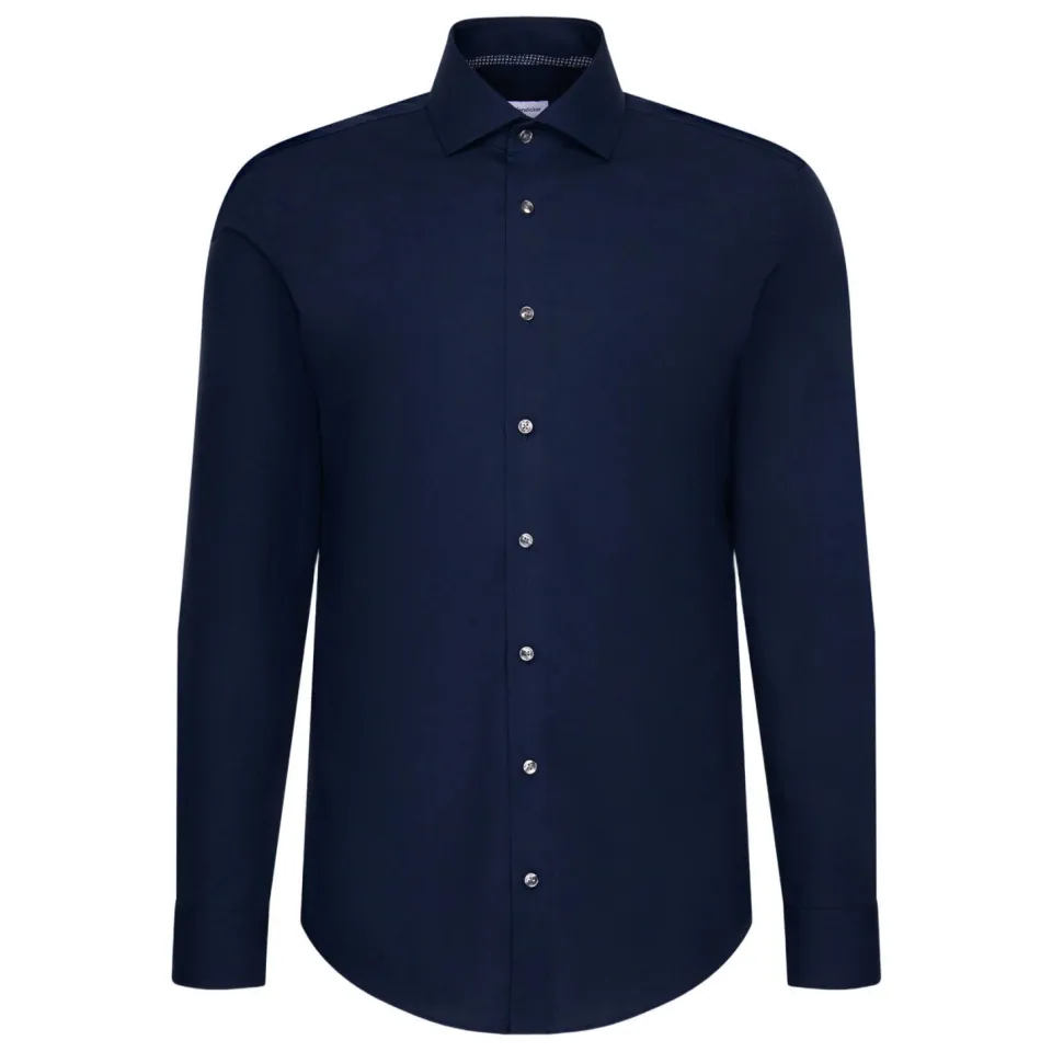 Seidensticker slim fit overhemd donkerblauw, foto 3