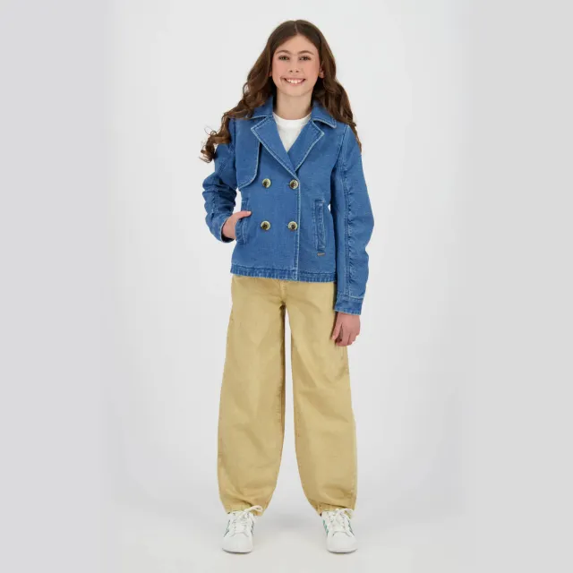 Vingino denim trenchcoat medium blauw Light Blue Stone