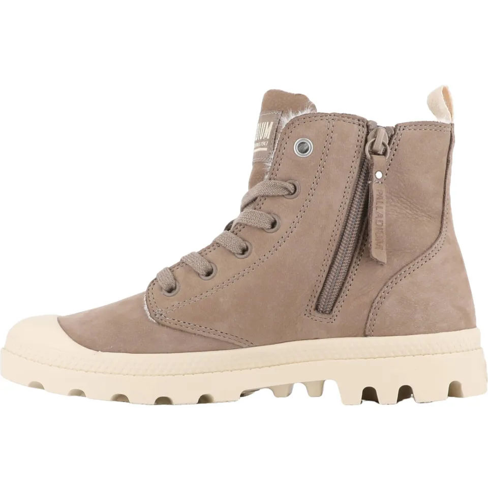 Palladium PAMPA HI ZIP WL leren sneakers met profielzool - bruin, foto 4