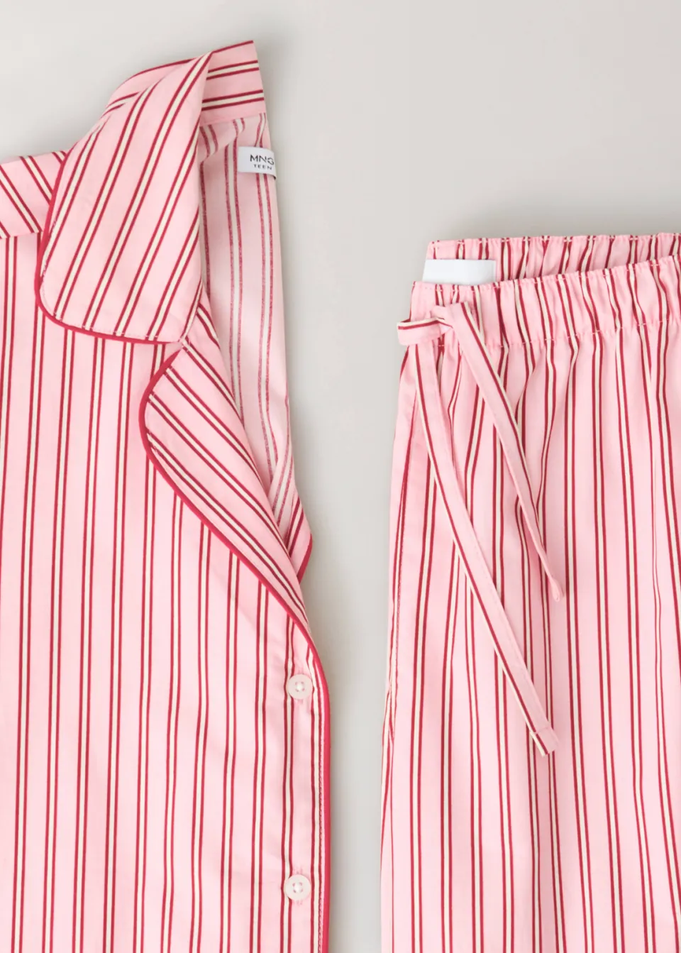 Mango gestreepte pyjama roze rood, foto 8